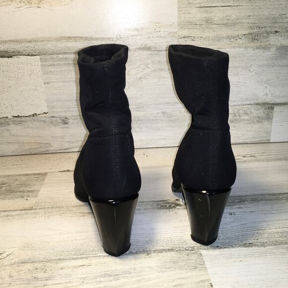 Stuart Weitzman Neoprene Sock Boot Womens 7.5 Narrow Black Bootie Minimalist Y2K - Picture 4 of 12